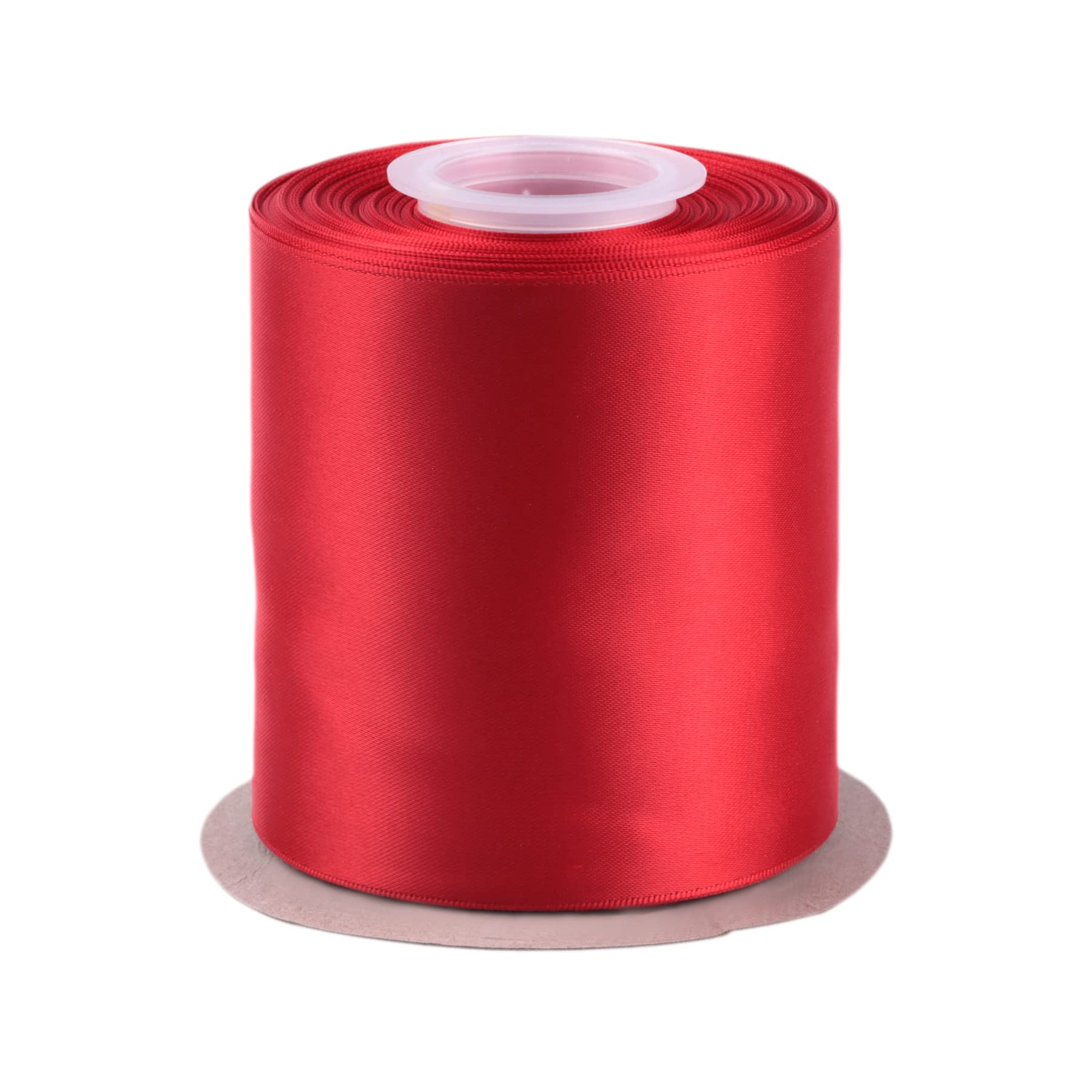 Fondersy 100mm X 22M Double Faced Satin Ribbon Red Polyester Ribbon for Gift Wrapping Wedding Decoration Floral Arrangement Crafts