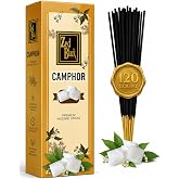 Zed Black Camphor Incense Sticks, Kapoor Temple Havan Puja, 120 Sticks | Hand Rolled Camphor Kapoor Incense for Temple Puja, Aarti, Havan, Prayer &amp; Meditation, Purifying Crisp Cool Aroma