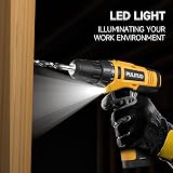PULITUO 12V Cordless Drill Kit 21+1 Torque 3/8 In Keyless Chuck LED Light view 6
