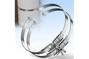 CHOWZZ 2 Sets Universal Water Heater Earthquake Strap Kit, Expansion Tank Mounting Bracket, Water Heater Stand for up to 80gallon Water Tank with Install Accessory- Stainless Steel Straps