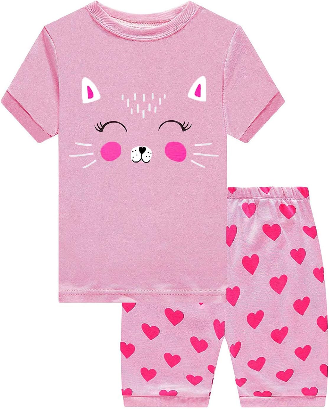 GSVIBK Girl's Pajama Set Long Sleeve Cotton Pajamas Baby Cute Pajama Set Toddler Girls Sleepwear