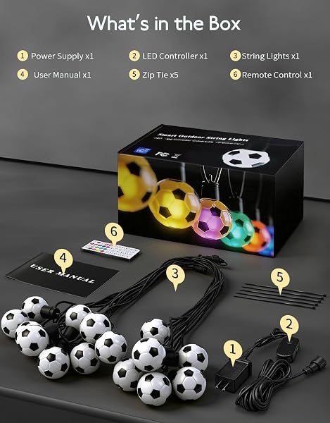 RAINBOWSHOW WORLD CUP 2026 SOCCER, SMART OUTDOOR STRING LIGHTS