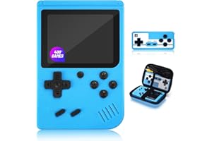 TOMEGAVT Handheld Game Console with Classical Retro Single and 2 Players, 3.0 Inch Kids Screen Portable Retro Video Game Console Support TV Connection (Blue 400 Games)