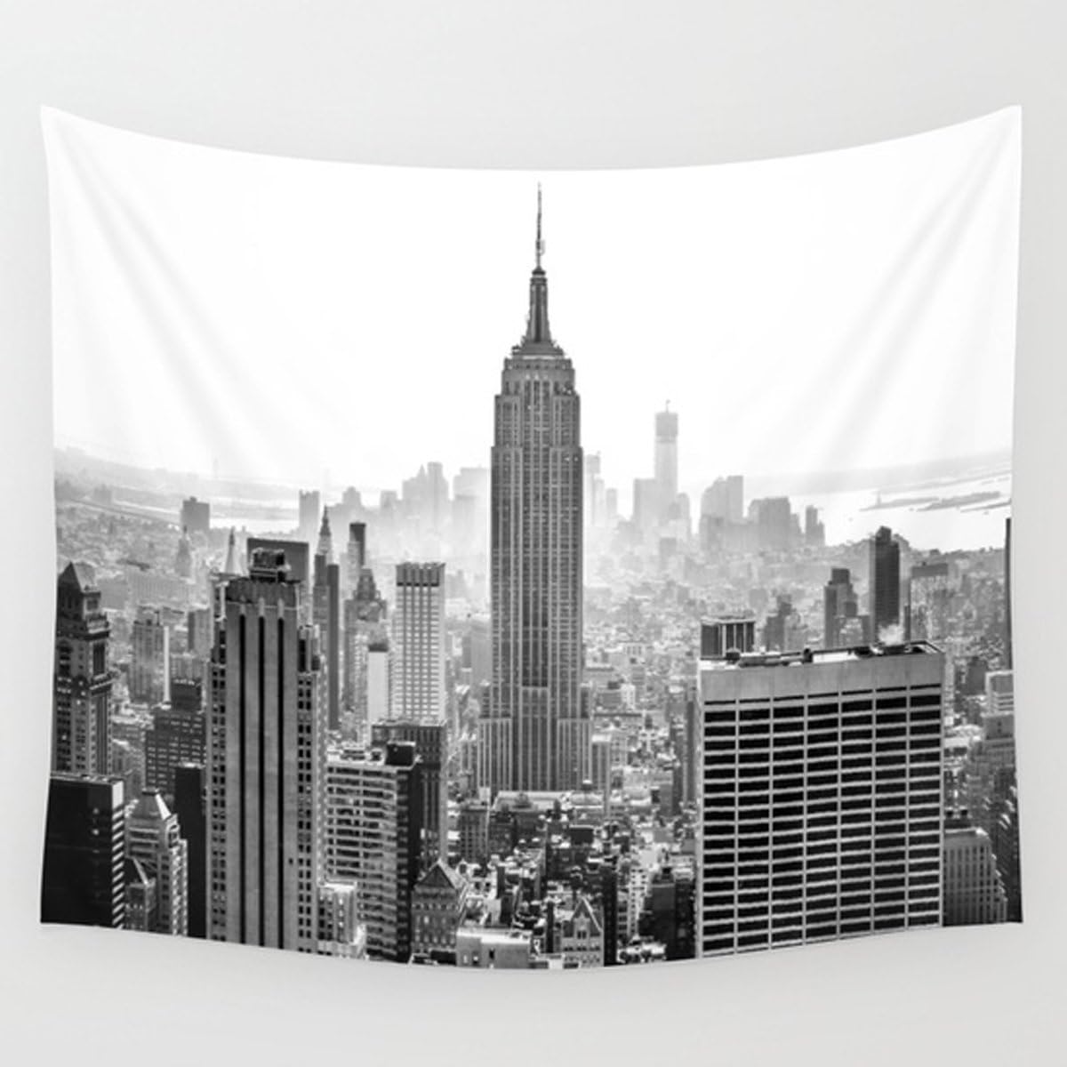 APHER New York City Black and White Tapestry Wall Hanging Bedspread Blanket Beach Towel Wall Art for Living Room Bedroom Dorm Decor 60" x 50"