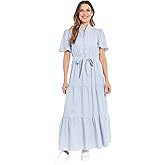 London Times Womens High Neck Ruffle Maxi Dress for Women | Breezy Vacation Summer Dresses for Women