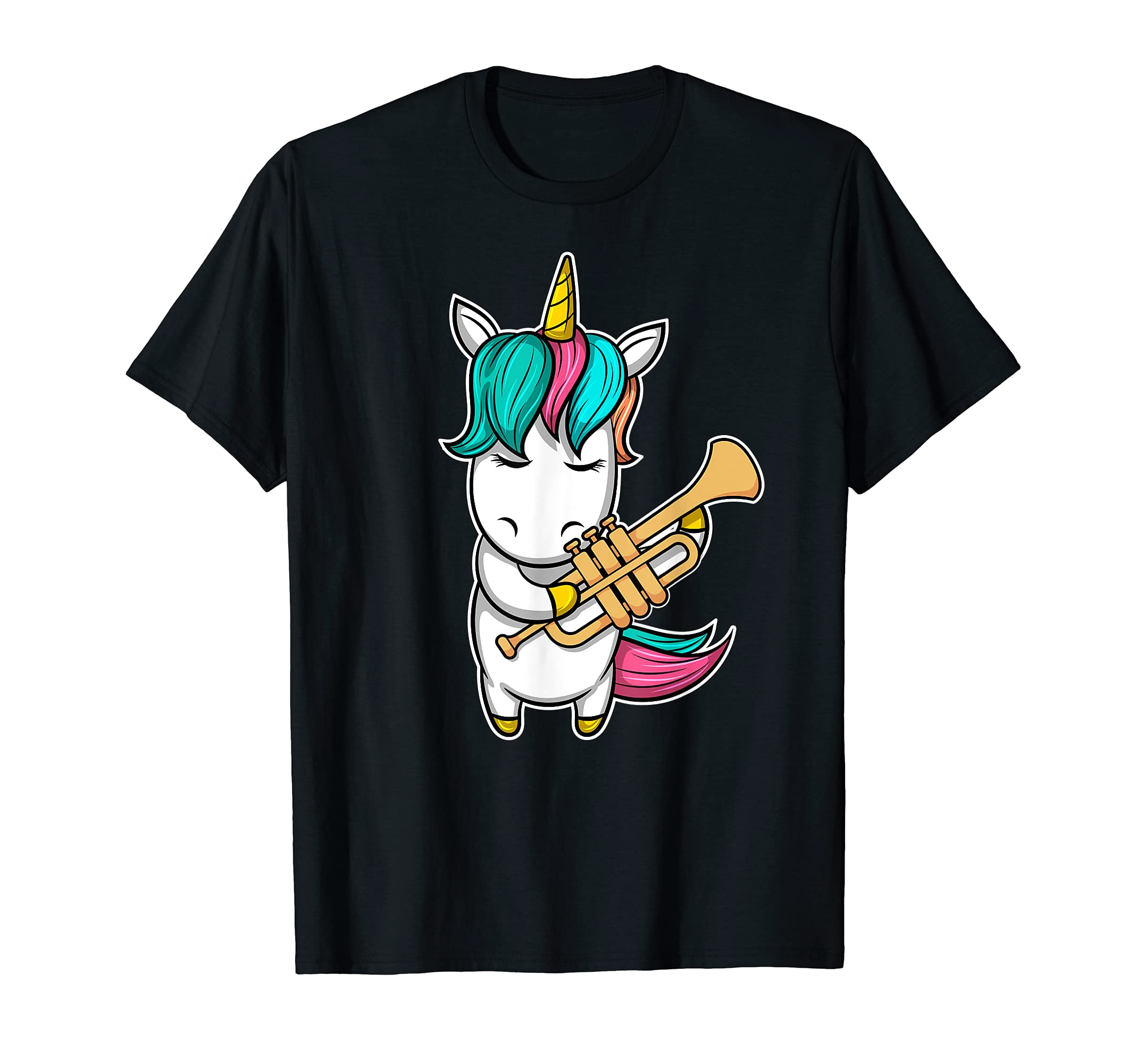 Cute Unicorn With Trumpet I Trumpeter Player Graphic T-Shirt