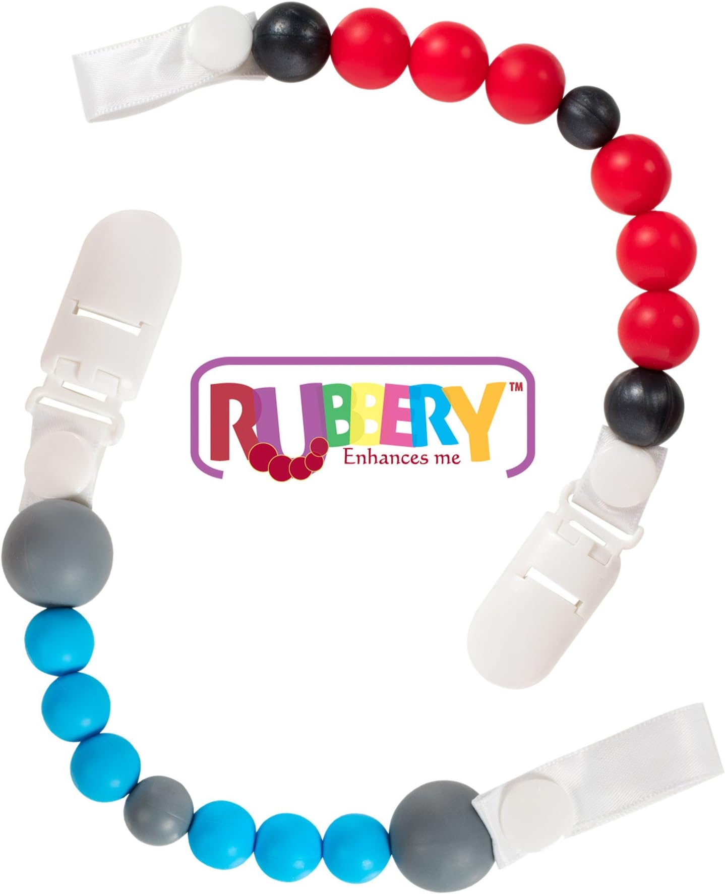 Silicone pacifier clip teething beads holder binky