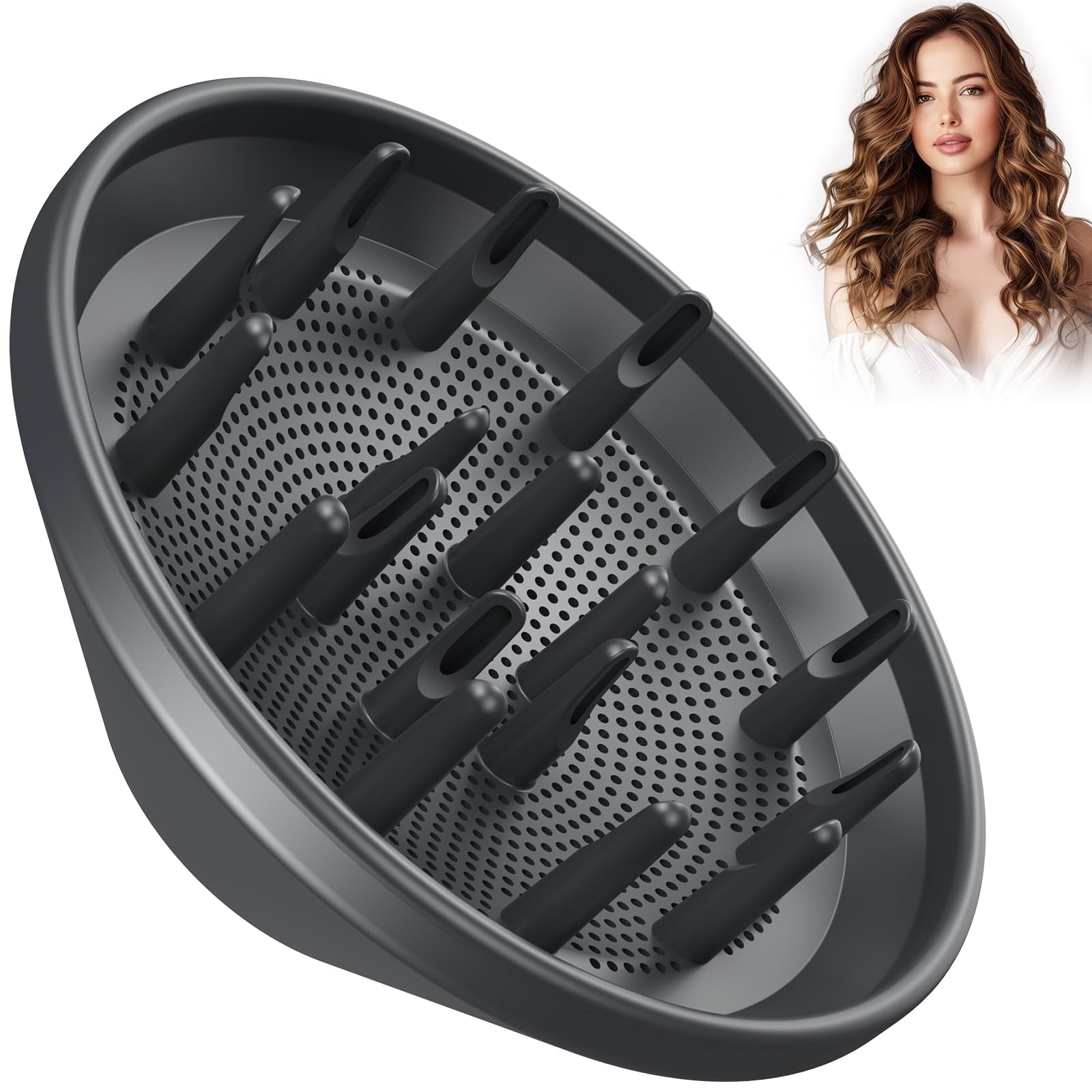 Photo 1 of Hair Diffuser, Diffuser Attachment for VACASSO Hair Dryer, Magnetic Design, Hair Diffuser for Natural Curly and Wavy Hair