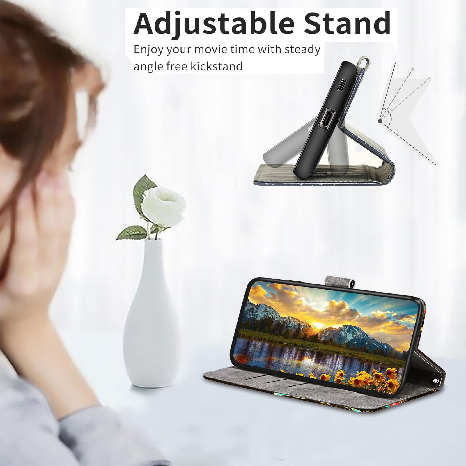 Handyhülle für Google Pixel 10A Hülle, Magnetische Flip Stoßfeste Schutzhülle mit Standfunktion Kartenfächern Klapphülle Handytasche Schmetterlingsflügel 7