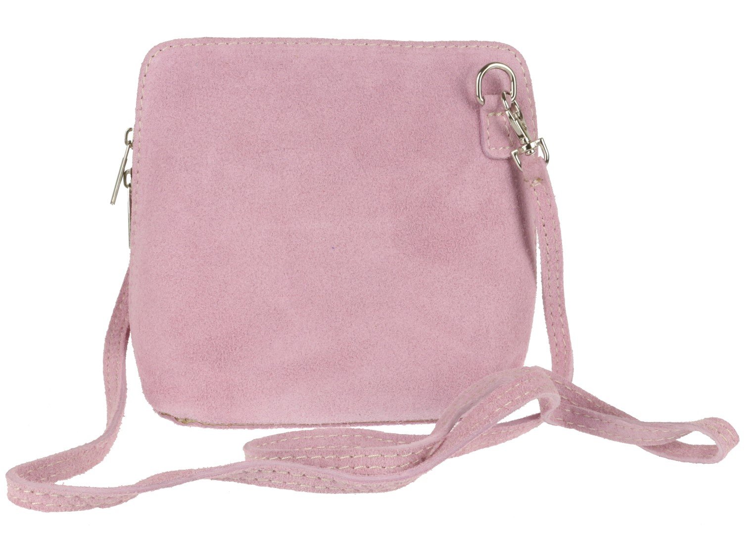 Girly HandBags Genuine Suede Cross Body Shoulder Bag - Light Pink(Size: W 17, H 17, D 8 cm (W 6, H 6, D 3 inches))