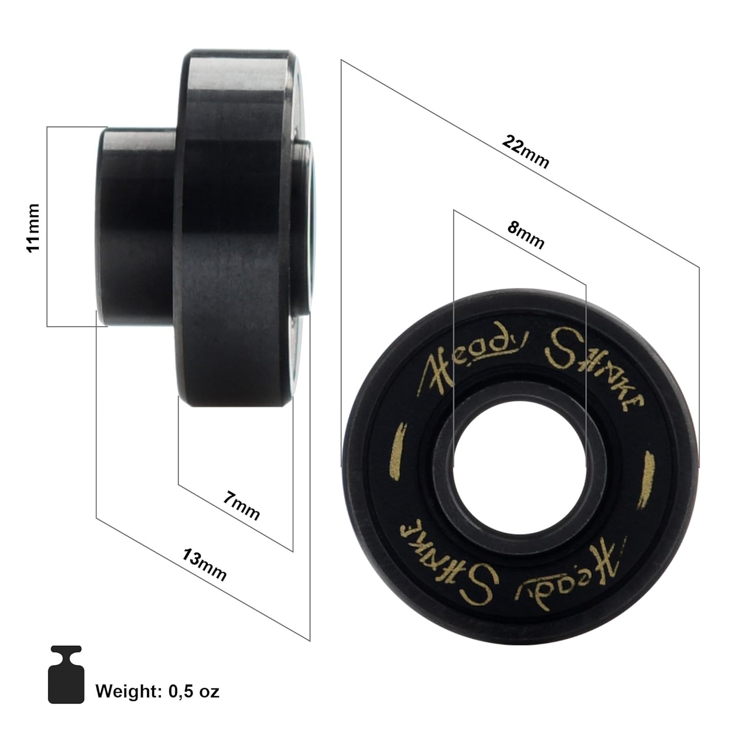  Heady Shake Pro Longboard Bearings Builtin Spacers and Washers