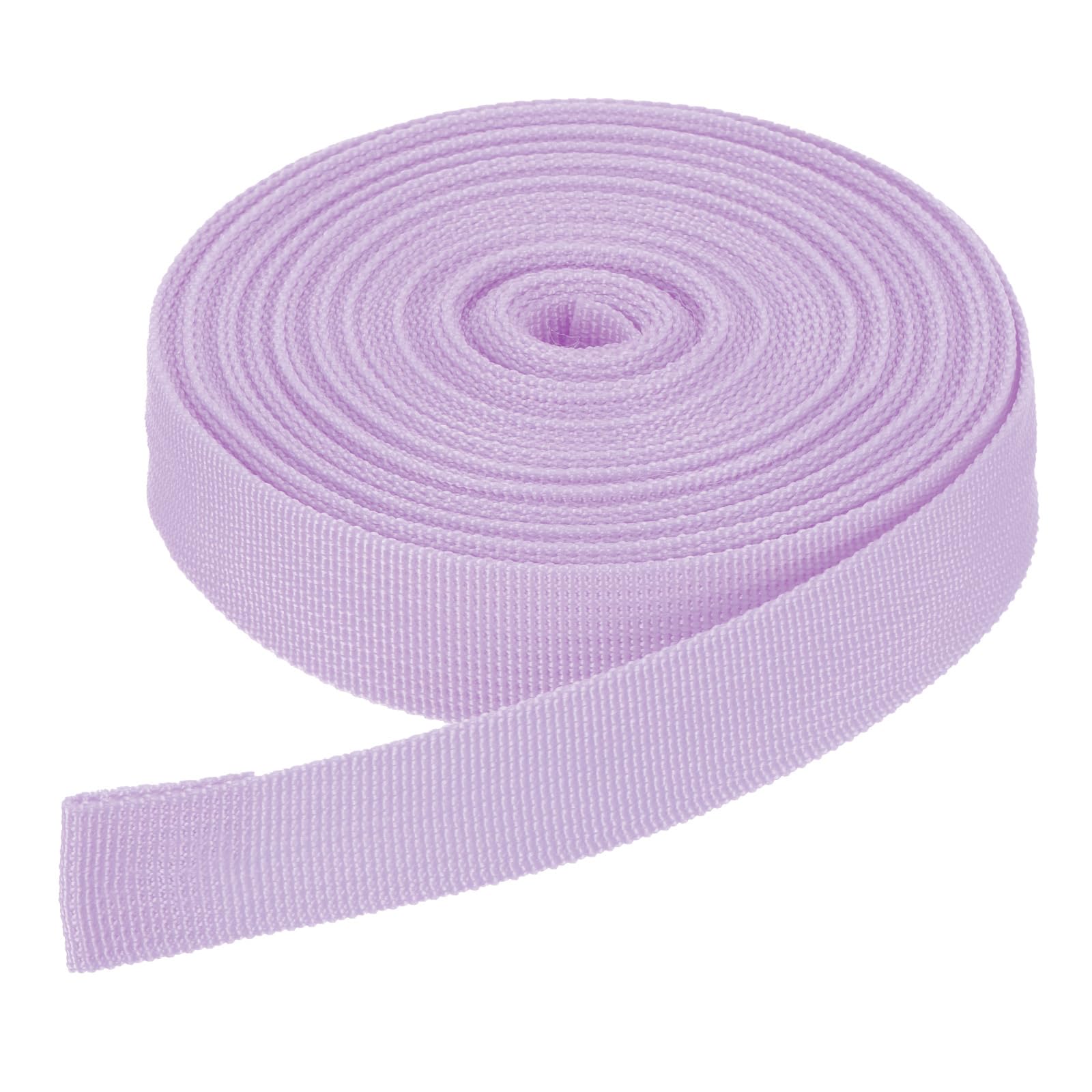 DMiotech 10 Yard x 1 Inch Width Nylon Webbing Strap Poly Flat Webbing Strapping for DIY Craft Backpack Strapping, Sewing, Outdoor Gear Repair, Pink Purple