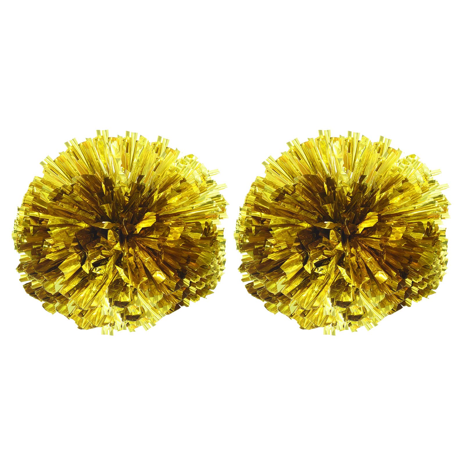 PATIKIL Cheerleading Pom Poms, 2 Pack PET Cheer Pom with Finger Holes for Sport Game Team Spirit Fun Dance Stage Events, Golden