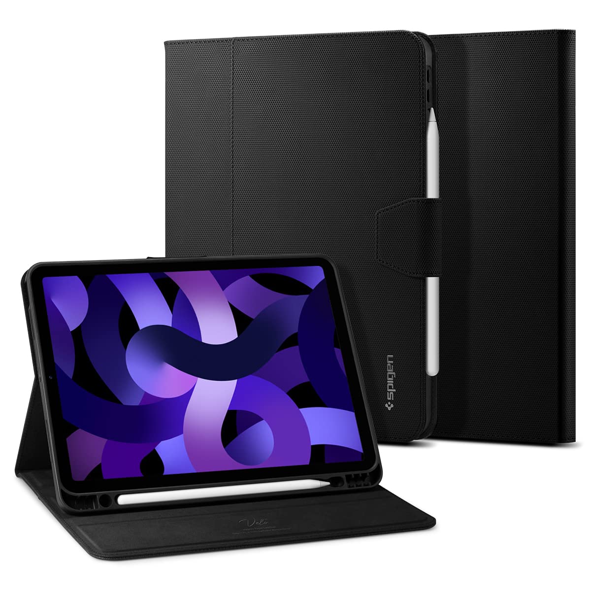 Spigen Liquid Air Folio Case Compatible with iPad Air 11 inch 8th M4 (2026), 7th M3 (2025), 6th M2 (2024) / iPad Air 10.9 inch 5th (2022), 4th generation (2020) - Black