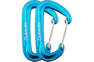 Outmate 12kN 3.2"x2" Heavy-Duty Carabiner Clips - Durable, Lightweight Aluminum Alloy Carabiners for Hiking, Camping, Keychains, Dog Leashes, Hammocks & More