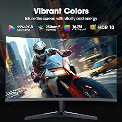 KOORUI 27 Inch Curved Gaming Monitor, Full HD 1080p