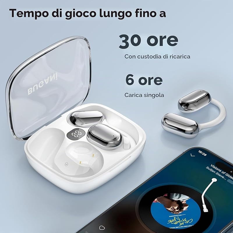 Open Ear Kopfhörer, Ohrhaken Ohrhörer Wireless Earbuds 1 (Weiß) — Foto 4 von 7