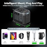 AUNNO Universal Travel Adapter with 2 USB-C and 2 USB Ports UK EU AU US view 6