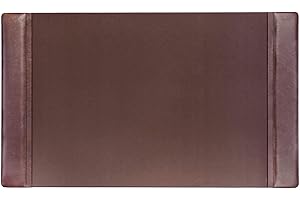 Dacasso Pad with Side Rails Luxury Leather Blotter for Writing-Executive Desk Surface Protector, 34” x 20”, Chocolate Brown