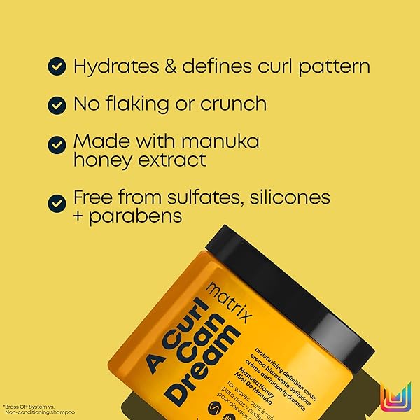 MATRIX A CURL CAN DREAM MOISTURIZING LEAVE-IN CREAM – MOISTURIZES & DEFINES CURLS FOR CURLY, COILY, AND WAVY HAIR, PROTECTS FROM HEAT STYLING, FRIZZ CONTROL & DETANGLER, 16.9 FL OZ