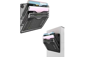 Vdamu 3-Tier Magnetic File Holder - No Drilling Installation File Organizer, Large Capacity Magnetic File Holder for Refrigerator, File Cabinets, Whiteboard, Office, Kitchen