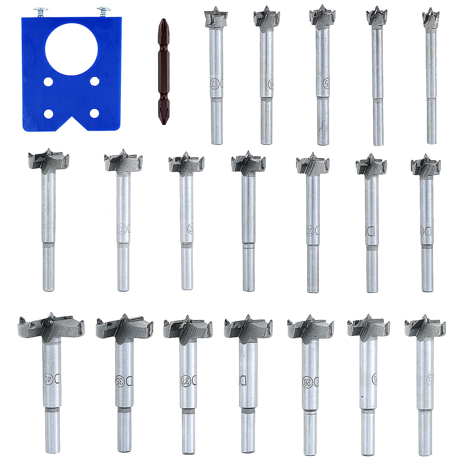 Photo 1 of 19 Pcs Forstner Drill Bit Set 10-40mm (2/5" to 1-4/7") Hole Saw Wood Cutter Tool for Woodworking