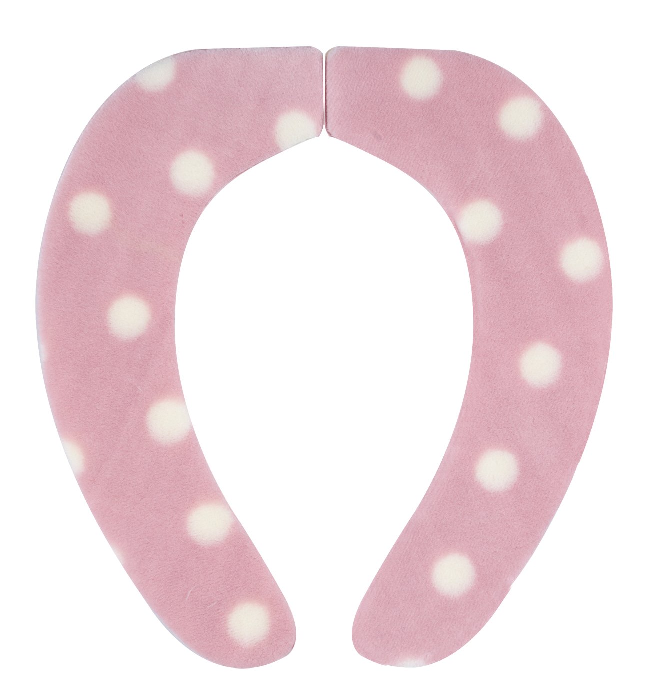 【日本製 消臭 洗える】サンコー ずれない ふんわりタイプ トイレ 便座カバー 9mm ピンク ドット おくだけ吸着 KC-71商品画像