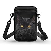 Ecaestolph 2 Layer Cat Print Crossbody Bags Polyester Shoulder Sling Bag Purses Waist Pouch for Women