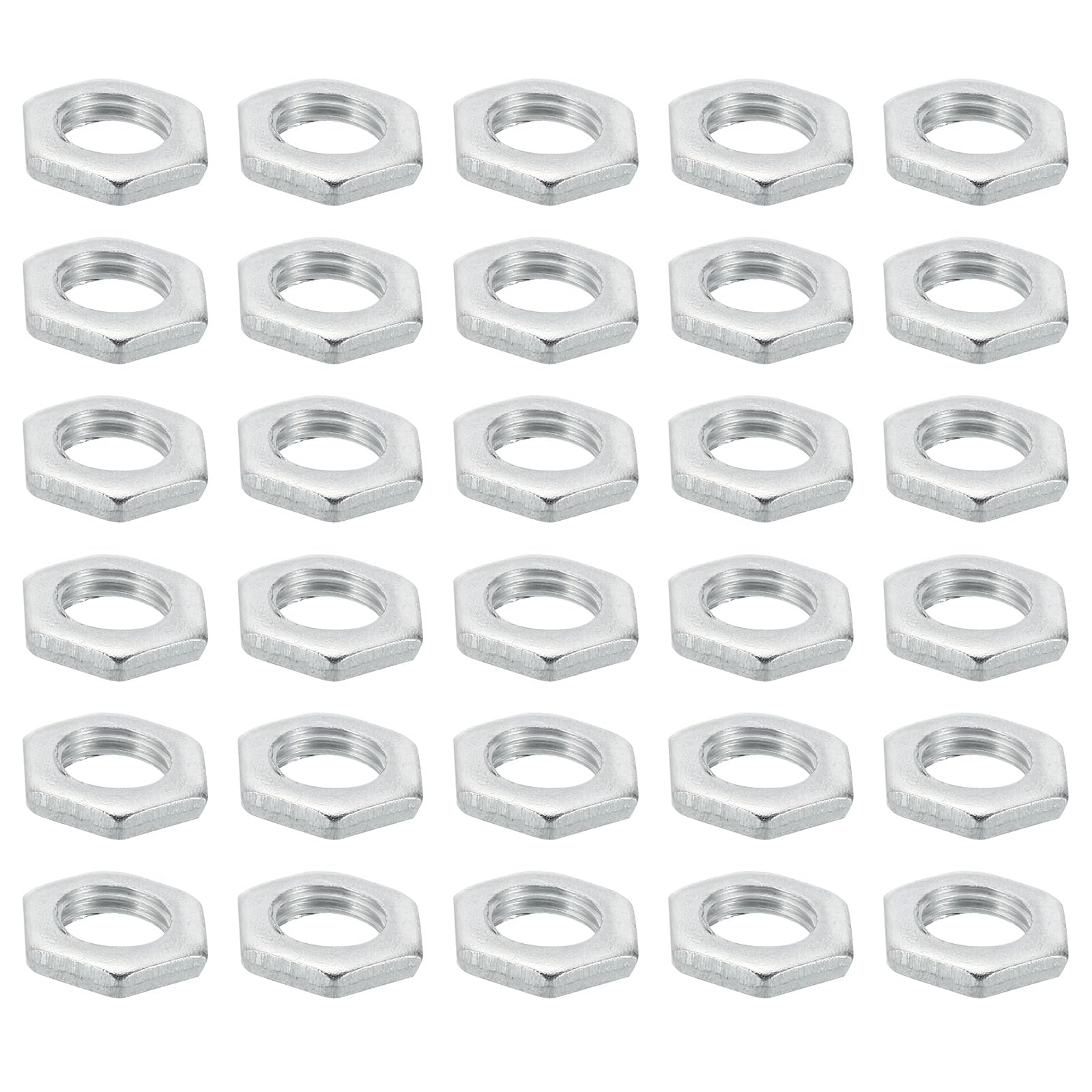 PATIKIL M8x1.0 Steel Hex Nuts, 60 Pack Metric Thread Zinc Plated Finished Hardware Nuts Screw Bolt Fasteners for Lamps Machinery Repair 2.5mm Height — image 1