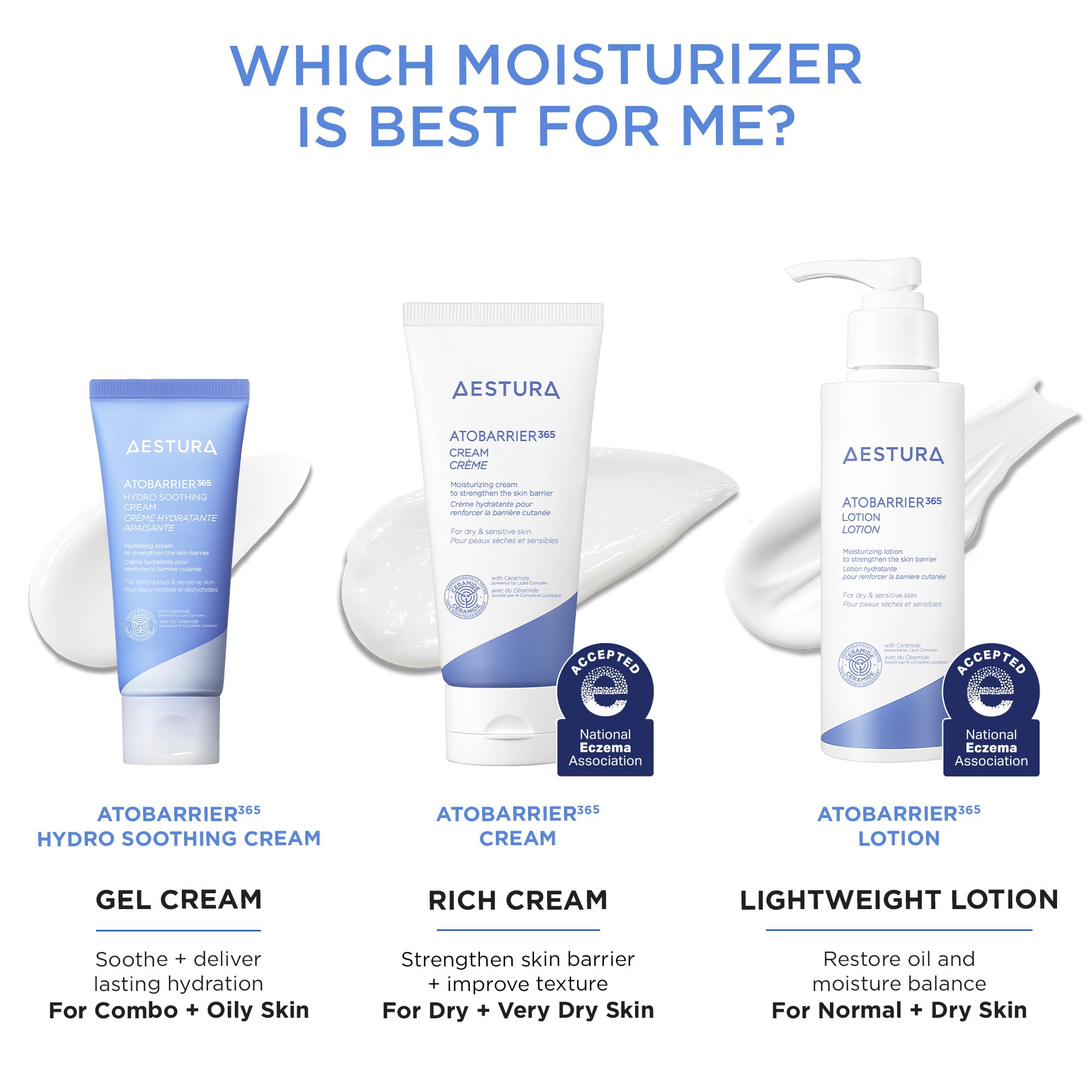 AESTURA ATOBARRIER365 Hydro Soothing Gel Cream Moisturizer with Ceramides for Moisture Barrier Repair | Lightweight Hydration, Instant Cooling, Suitable for Sensitive Skin, 60ML / 2.03 fl.oz.