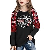 Boys Girls Christmas Shirts Kids Christmas Plaid Leopard Tree Print Shirt Blouse Toddler Long Sleeve Holiday Shirt Tops 5-14y