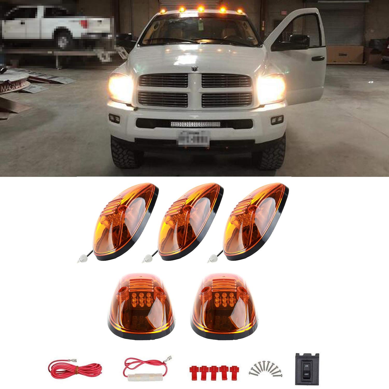 Amazon.com: 5x Replacement 9 Amber LED + Amber Cover Cab Marker Lights