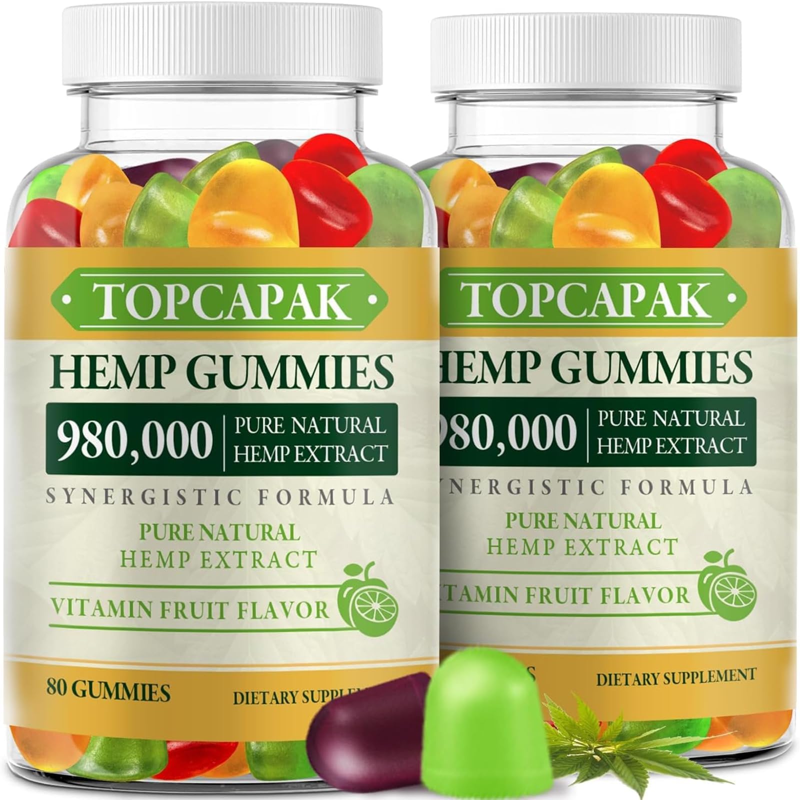 Photo 1 of (2 Pack)  Gummies for Sleep, Pain, Anxiety - Advanced Extra Strength Supplement with High Potency Pure Hemp Oil Extract - Best Edible Gummy for Adults