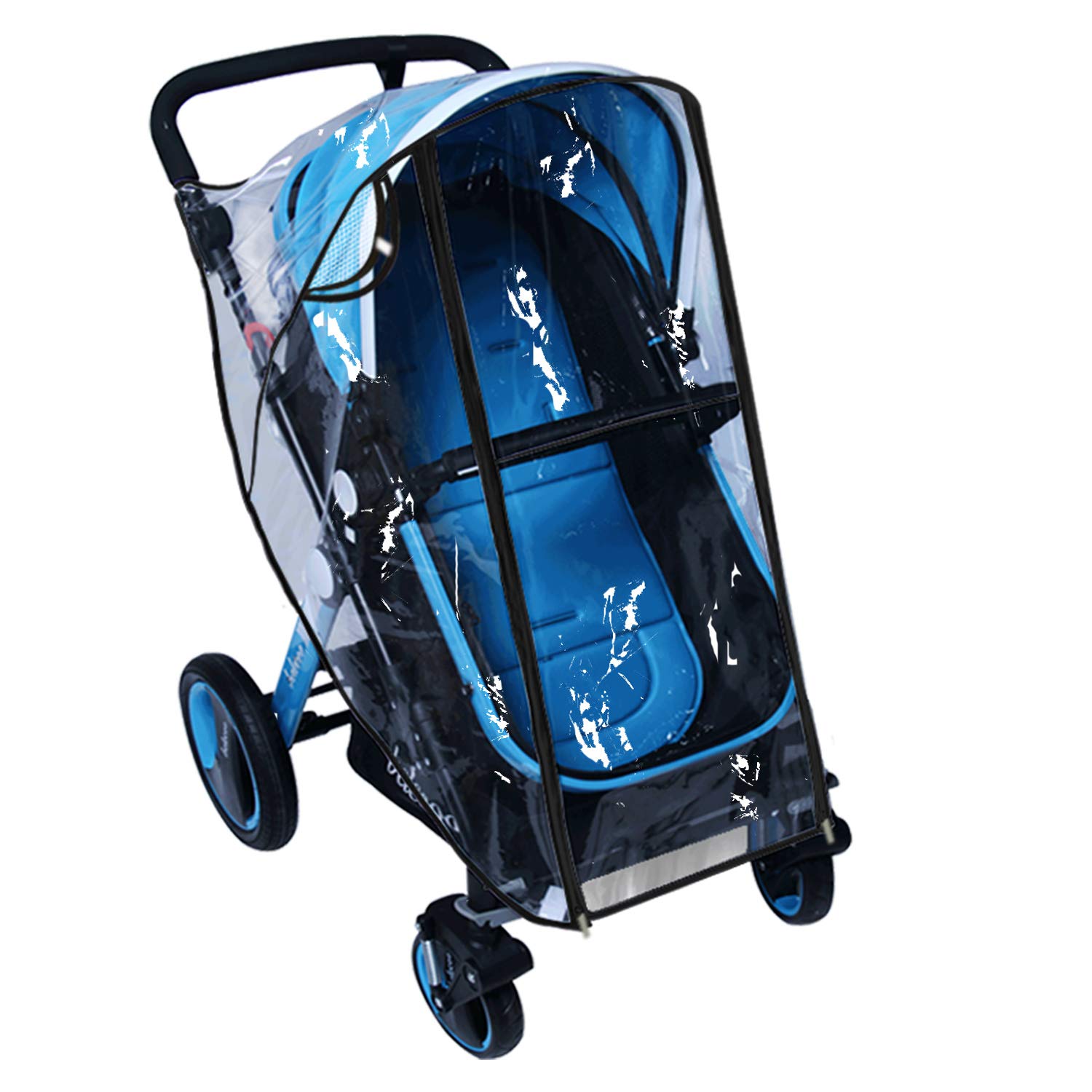 Pushchair Rain Cover Pram Wind Snow Cover Buggy Stroller Weather Shield Travel Accessories Universal Size Protect from Rain Cold Dust Water Clear EVA Plastic (Large)