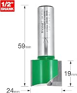 Trend CraftPro 2-Flute Straight Router Cutter 1/2 Inch Shank 24mm Dia view 3
