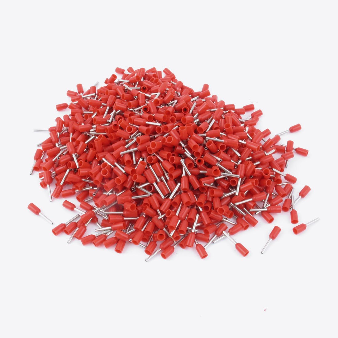 Uxcell E0508 Wire Crimp Insulated Ferrule Pin Cord Terminal AWG22 with 1000 Piece, Red