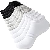 RELY+ Women's Ankle Socks - 6 Pairs Low Cut Tab & No Show Athletics Sports Running (Black White & Grey)