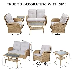 HUMMUH 5-Piece Patio Furniture Wicker Outdoor