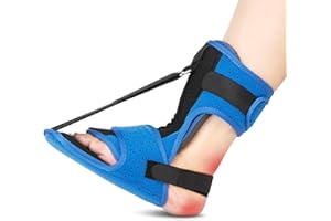 Podowo Plantar Fasciitis Night Splint: Upgraded Plantar Fasciitis Brace for Women Men Plantar Fasciitis Relief Achilles Tendonitis Foot Drop Heel Spur Pain Black-Blue
