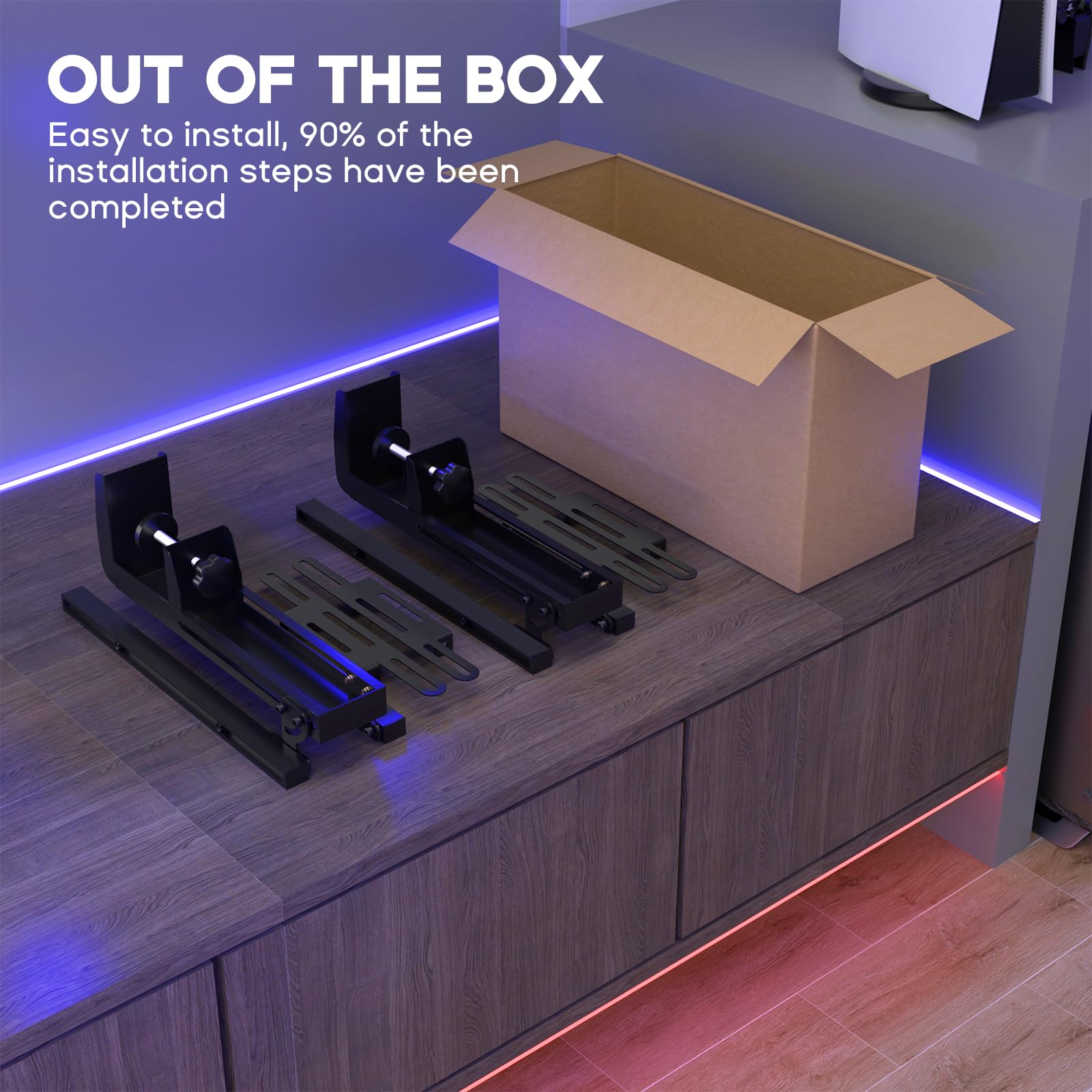 DIWANGUS Hotas Mount Foldable Desk Mount for Flight Joystick Throttle Hotas Joystick Mount for X52/X52 Pro/X56 T16000M/HOTAS Warthog/T Flight One/4/TCA/VKB Gladiator NXT/VPC WARBRD（2PCS）