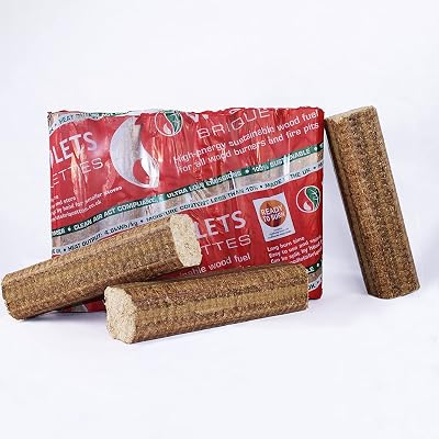 AMOS Woodlets Briquettes 12 Pack - Long Burn Time Sustainable Wood Fuel for