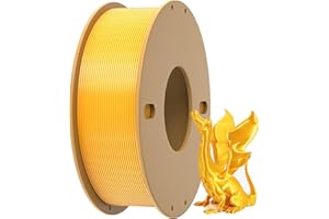 Dikale PLA+ 3D Printer Filament 1.75mm No Tangle, Neatly Wound Filament Net Weight 250g Spool, PLA Pro Plus, Silk Gold