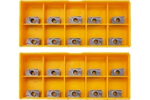 KinRite 20pcs Indexable Face Milling Inserts APMT1135PDER-H2 Carbide Replacement Inserts for End Mill Tool Holders Boring Bar Inserts Rough Turning Stainless Steel (APMT1135PDER Inserts)