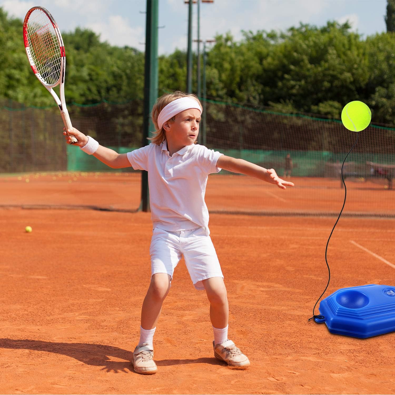 Gejoy 5 Pieces Tennis Training Equipment Tennis Trainer Rebounder Ball Trainer Set with String for Kids Youth Beginner Practice at Home : Sports & Outdoors