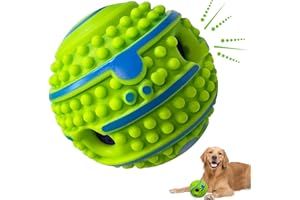 XFRJK 5.51in Spiky Dog Ball Wobble Giggle Ball for Dogs Interactive Dog Toy Ball for Medium Large Dogs Teeth Cleaning Playing Training, Durable Giggle Sounds Active Rolling Ball