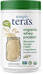 simply tera's Organic Whey Protein Powder - Grass Fed Vanilla Whey Protein Powder, Clean, Made Without Artificial Sweeteners,