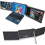 Portable Monitor for Laptop, TeamGee 13.3” Full HD IPS Display, Dual Triple Monitor Screen Extender, USB-A/Type-C Plug and Pl