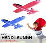 Highttoy Foam Glider Planes 2 Pieces Hand Launched Outdoor Flying Toys Blue Red view 2