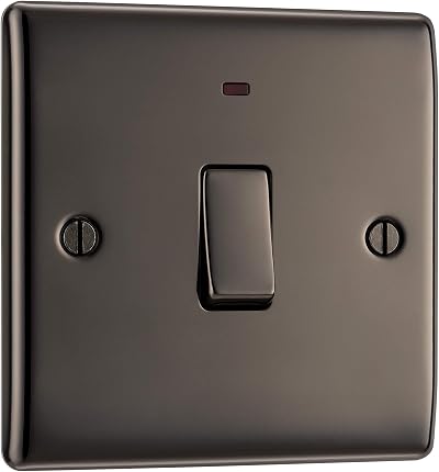 BG Electrical Nexus Metal 20A Double Pole Wall Switch LED Indicator Black