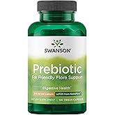 Swanson Prebiotic Capsules - Promotes Friendly Flora Support & Overall Digestive Health - Prebiotic Fiber Promoting Gut Health & Immune Health Support - (120 Veggie Capsules, 750mg Each) 1 Pack